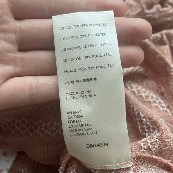 NWT Free People heirloom top with layered collar in textured stripes - Picture 11 of 11